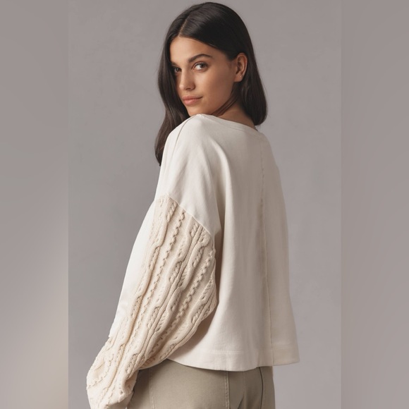 NWT PILCRO Ivory Sweater Sleeve Top Size Small - Picture 5 of 16